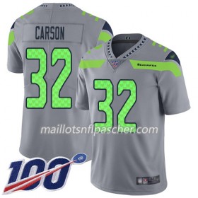 Maillot Seattle Seahawks Chris Carson 32 Nike Gris 100th - Homme